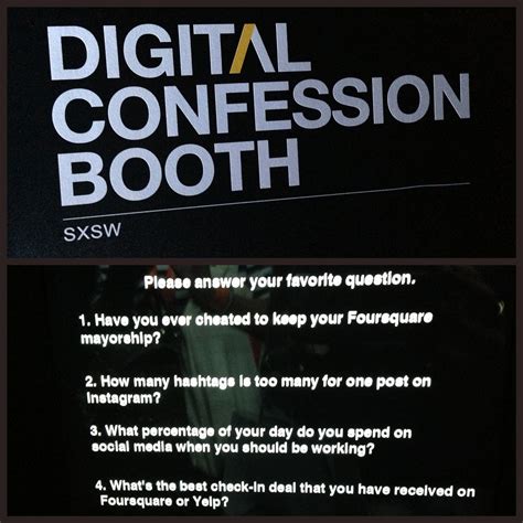 A Digital Confession Booth At Sxsw Favorite Questions Sxsw Confessions