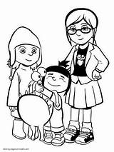 Despicable Coloring Pages Margo Edith Agnes Printable Print Look Other Minions sketch template