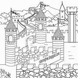 Colorir Castelo Clans Castelos Dark Castles Camelot King sketch template