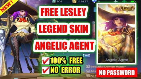 Free Lesley Legend Skin Angelic Agent Mobile Legends Youtube