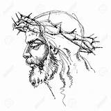 Crown Thorns Jesus Christ Sketch Drawing Face Cross Line Pencil Icon Stock Shutterstock Getdrawings Vector Thorn Ancient Portrait Illustration Royalty sketch template