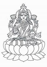 Lakshmi Coloring Goddess Pages Hindu Maa Saraswati Laxmi Clipart Diwali Printables Drawing Gods God Devi Printable Line Painting Colouring Mata sketch template