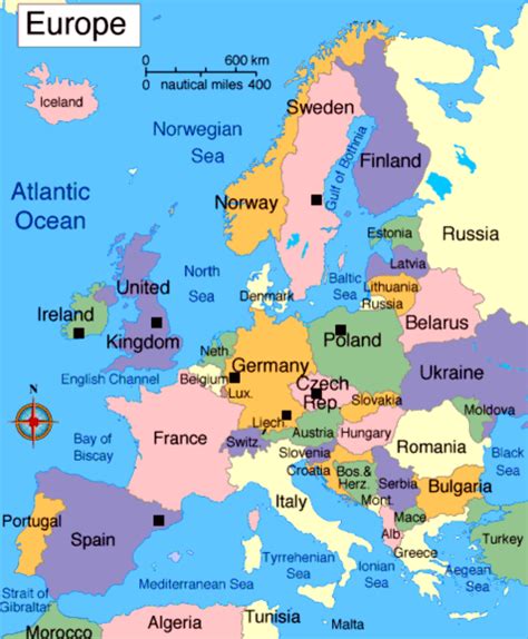 europa karta oever region politiska