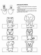 Finger Puppets Christmas Tree Scarry Puppet Coloring Kids Richard Printable Paper Template Family Pages Dolls Book Fun Animals Craft Color sketch template