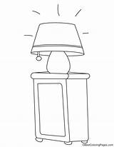 Lamp Coloring Bright Table sketch template