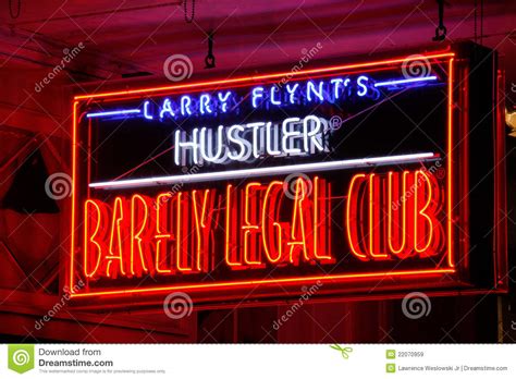 new orleans hustler barely legal club sign editorial stock
