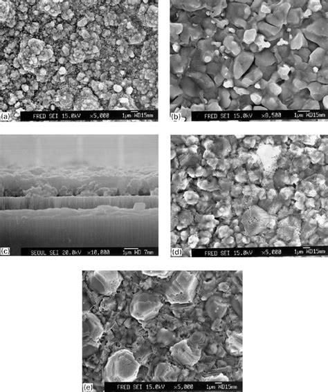 typical sem micrographs  selenized alloy precursors showing