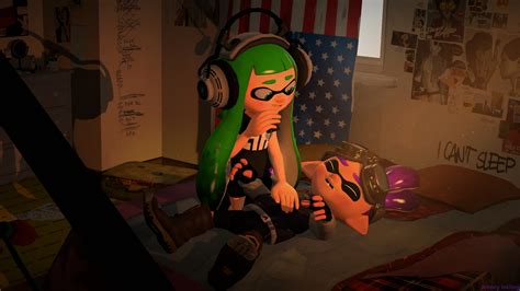 A Squid And His Belly Rubs Splatoon Sfm Poster By Johnny Inkling On