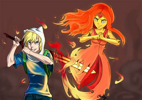 Adventure Time Finn And Flame Princess By Chrono King On Deviantart