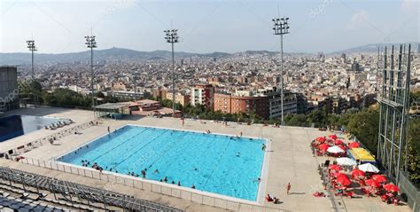 barcelona olympic diving picture olympic swimming pool  barcelona spain stock editorial