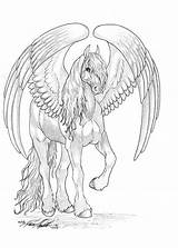 Pegasus Friesian sketch template