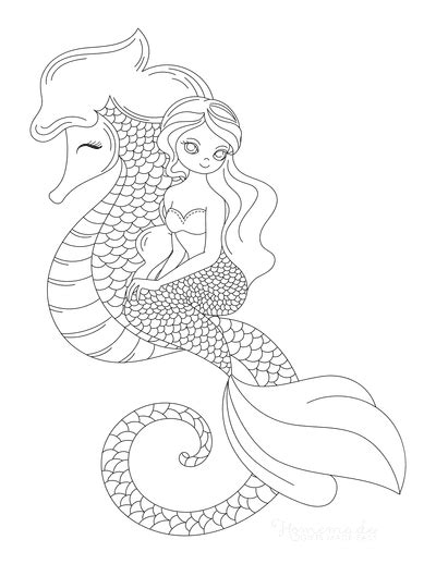 printable mermaid coloring pages