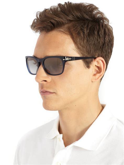Persol 54mm Square Acetate Sunglasses In Blue For Men Lyst