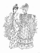 Coloring Pages Fashion Book Sheets Colouring Creative Haven Nouveau Books Abbey Downton Fashions Historical Animal Dover sketch template