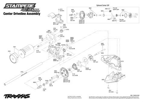 stampede  vxl  transmission assembly exploded view traxxas