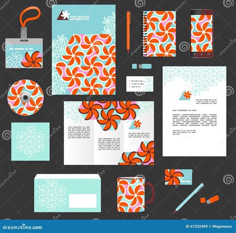 corporate style business templates set  stationery stock vector