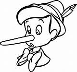 Nose Coloring Cartoon Pinocchio Template sketch template