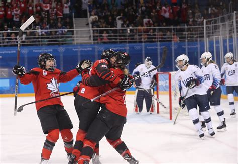 canada defeats   remain perfect  olympic womens hockey