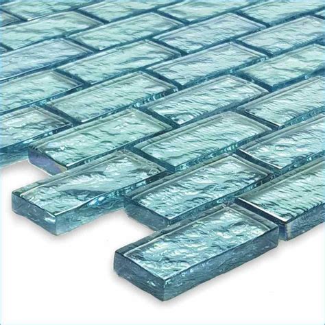 Iridescent Clear Glass Pool Tile Aqua 1 X 2 Mineral Tiles
