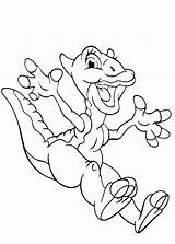 Coloring Land Before Time Ducky Pages Foot Little Color Excited Feet Getcolorings Marvelous Kids Jumps sketch template