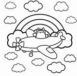 Pusheen Coloring Cat sketch template