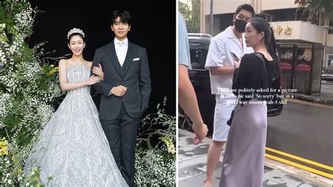 lee seung gi wife lee da  spotted  liat towers  singapore  turns  fans request