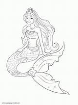 Barbie Coloring Pages Mermaid Printable Print Girls Template Tale sketch template