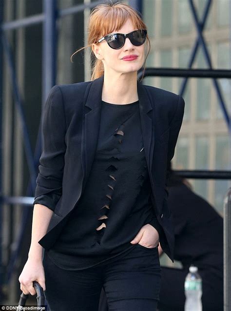 jessica chastain is casual but impossibly chic in black t