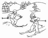 Colorear Skiing Sciare Esquiar Kolorowanki Narciarstwo Kolorowanka Colorkid Zima Schifahren Jahreszeiten Roku Pory Estaciones Desenho Enfants Coloriages Hiver Dzieci sketch template