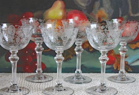 Fostoria Navarre Pattern Crystal Water Goblets Set Of Four Etsy