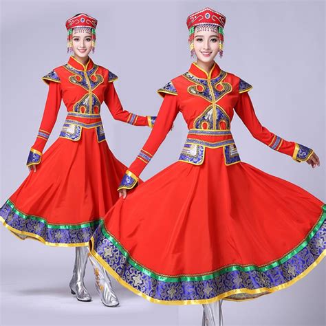 Red Folk Dance Cosplay Stage Performance Dance Clothes Costume