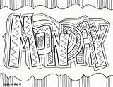 Monday Doodle Sheets Alley Blanco Mondays Pintar Mandala Calender Classroomdoodles sketch template