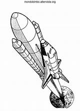 Shuttle Spaceship Navette Spatiale Spazio Lontananza Coloriages sketch template