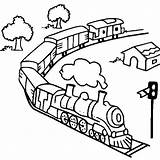 Coloring Train Pages Trains Toy Track sketch template
