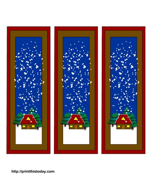 winter bookmarks printable templates