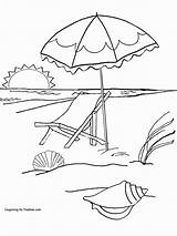 Coloring Beach Pages Kids Summer Popular sketch template