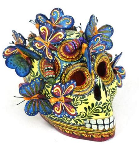 spectacular monarch butterflies skull created by renowned master potter alfonso castillo orta s