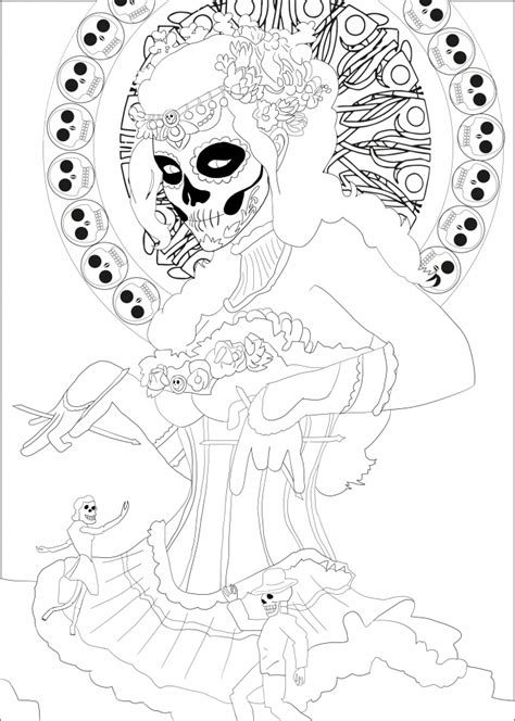 day   dead masks coloring pages
