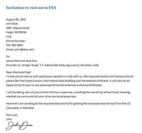 invitation letter  visa gotilo