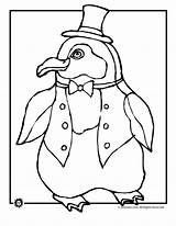Penguin Coloring Pages Cartoon Christmas Clipart Hat Kids Cute Tuxedo Top Penguins Library Cliparts Print Collection Animal Book Ultimate Popular sketch template