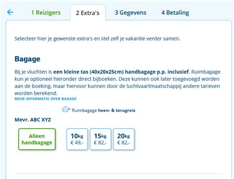 ruimbagage inbegrepen bij mijn vlucht prijsvrij klantenservice