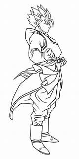 Gohan Goku Lineart sketch template