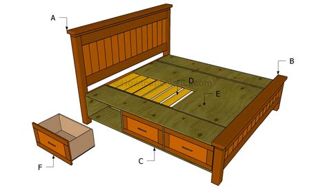 build  king size bed frame  drawers bed western