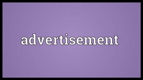 advertisement meaning youtube