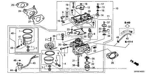 honda engines gxut qznd engine tha vin gcbct  parts diagram  carburetor