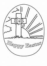 Easter Coloring Religious Pages Christian Printable Egg Colouring Kids Activity Preschoolers Cross Happy Sheets Worksheets Activities Sunrise Preschool Eggs Color sketch template
