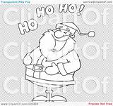 Coloring Ho Santa Illustration Clipart Laughing Outline Text Rf Royalty Transparent Background Toon Hit sketch template