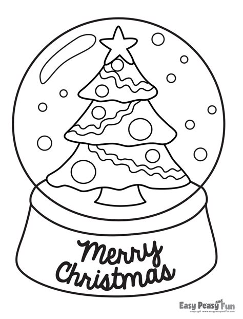 christmas snow globes coloring pages sketch coloring page