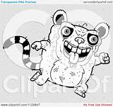 Lemur Outlined Ugly Running Coloring Clipart Cartoon Vector Thoman Cory sketch template