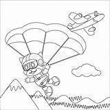 Litlle Skydiving sketch template
